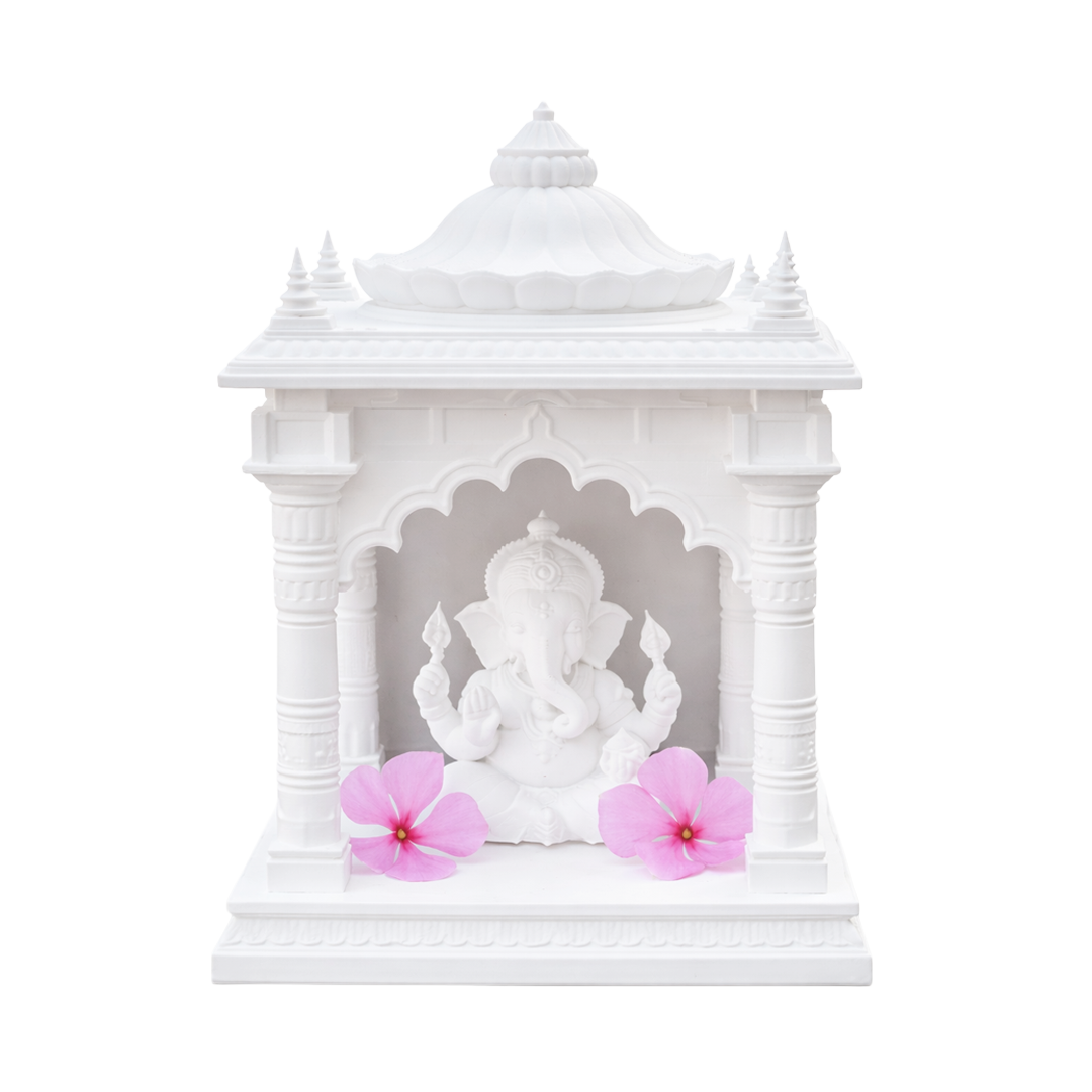 oneshape™ Lord Ganesha Idol with Temple – Premium 3D Printed Statue