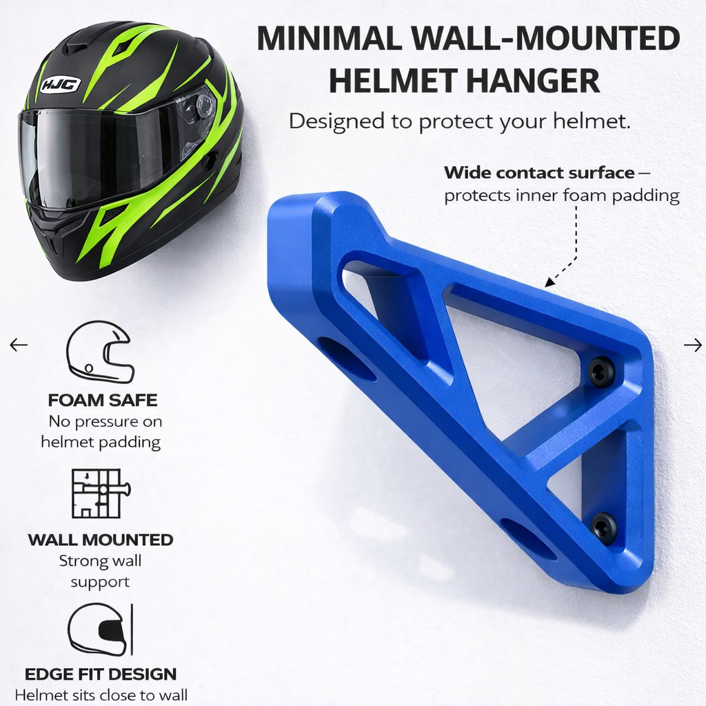oneshape™ Universal Wall-Mounted Helmet Hanger – Minimal, Strong & Foam Safe ( Pack of 4 ) - Image 3